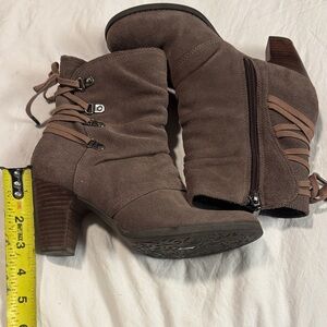 Clarks Taupe Suede Ankle Booties